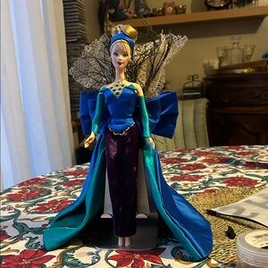 Elegant Blue and Purple Doll with Accessories